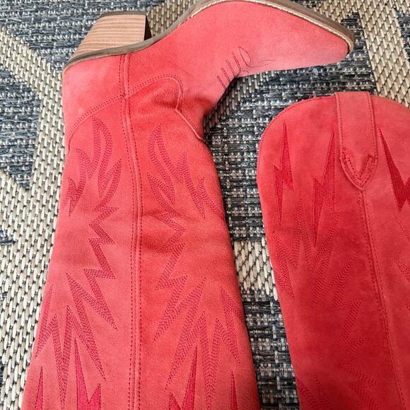 Dingo Thunder Road Red Tall Leather Western Boot Womens Size 7.5M - Picture 4 of 8